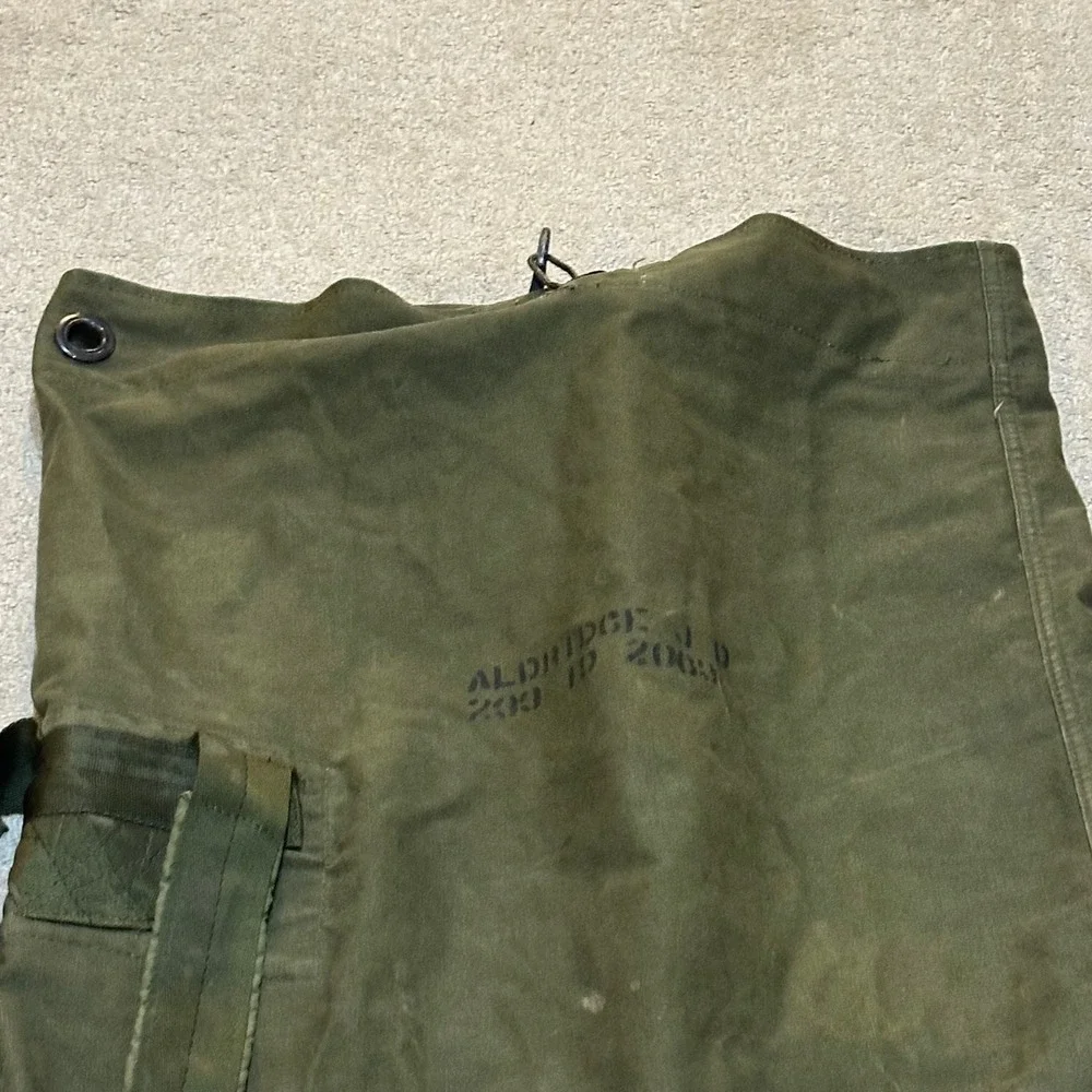 Vintage US Military Canvas Duffle Bag Olive Drab Backpack Sea Bag 36 Inch